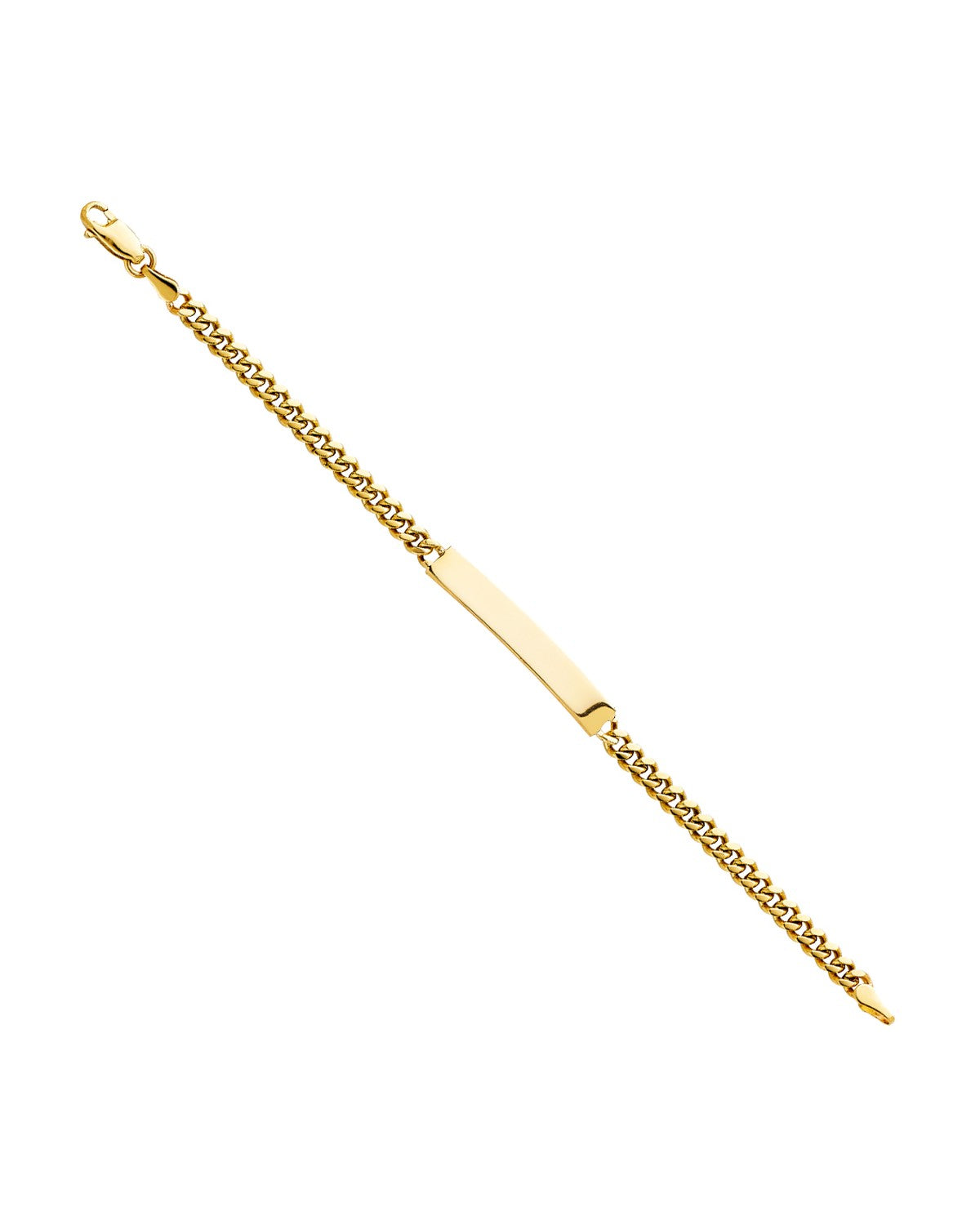 14K Yellow Gold Cuban Plain Junior ID Bracelet (AB-0251)
