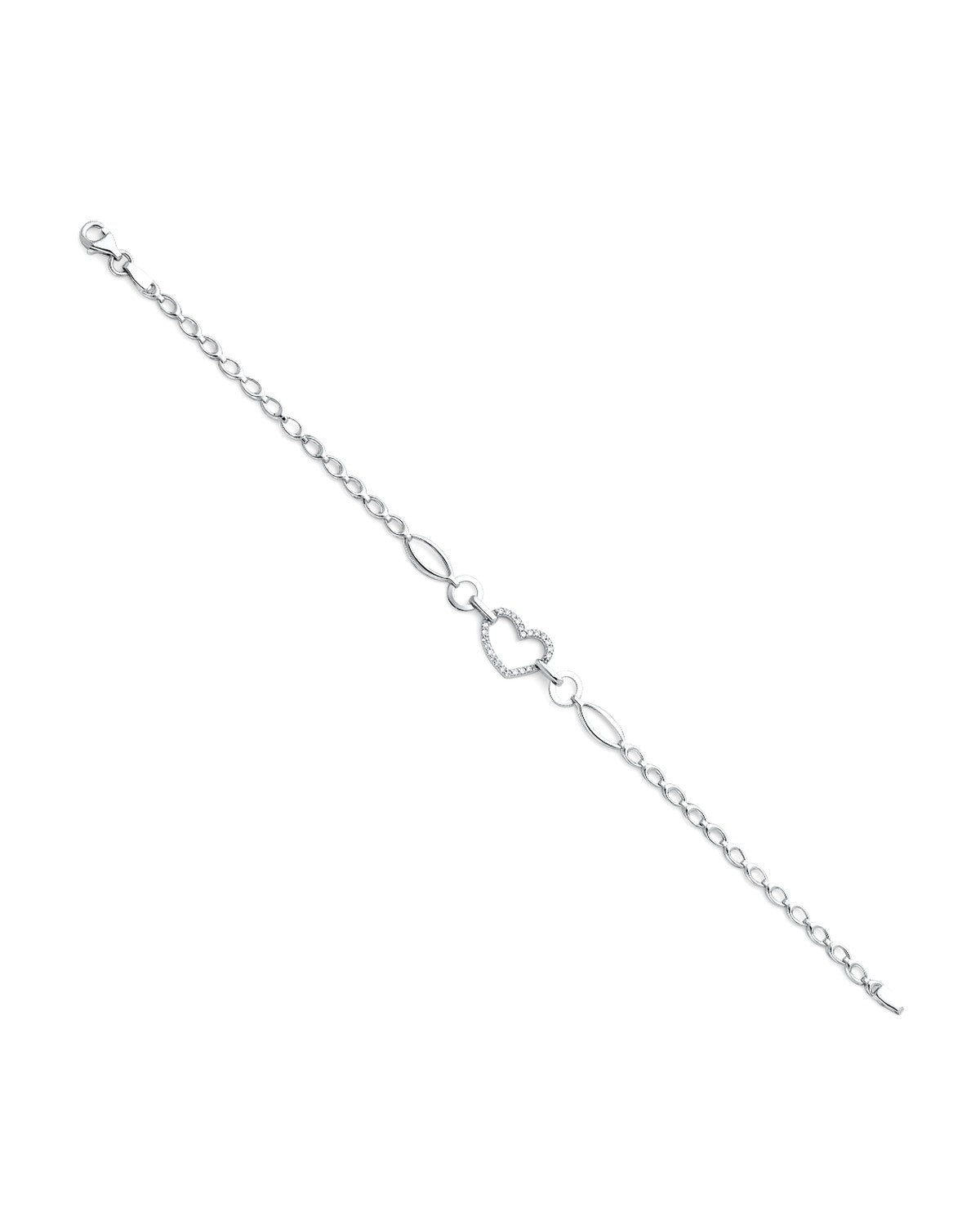 14K White Gold CZ Bracelet (AB-0301)