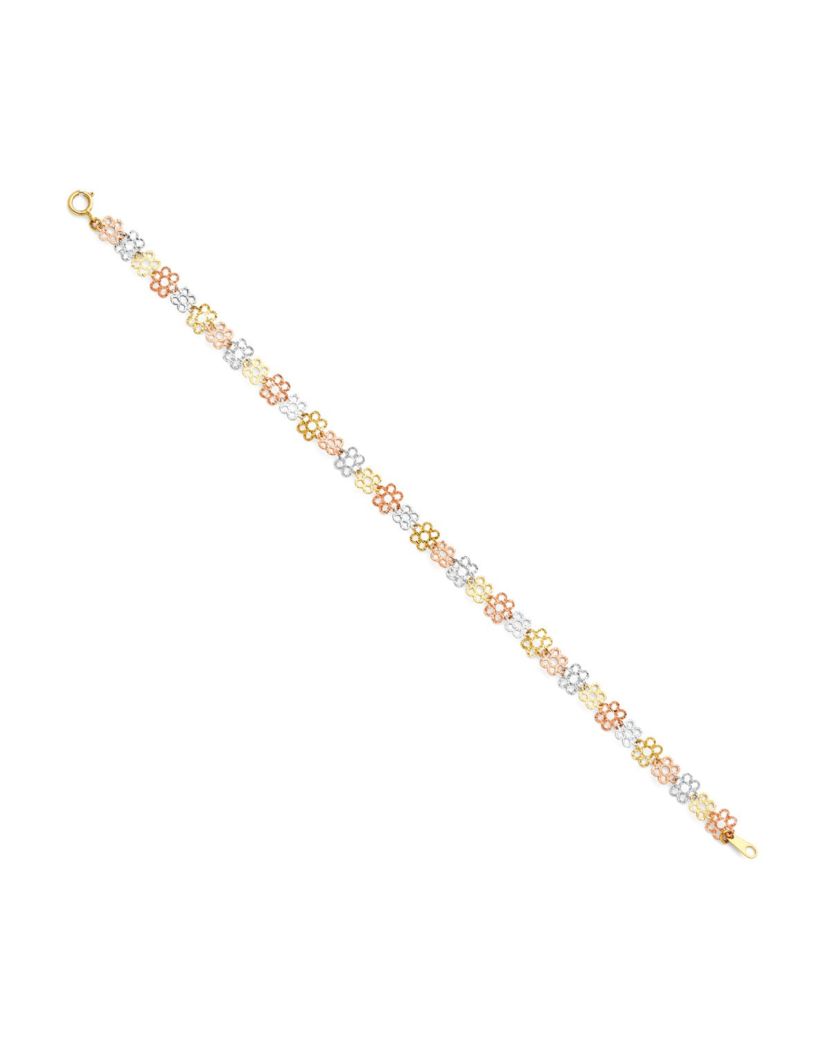 14K Tri-Color Gold 3C Stamp DC Bracelet (AB-0302)