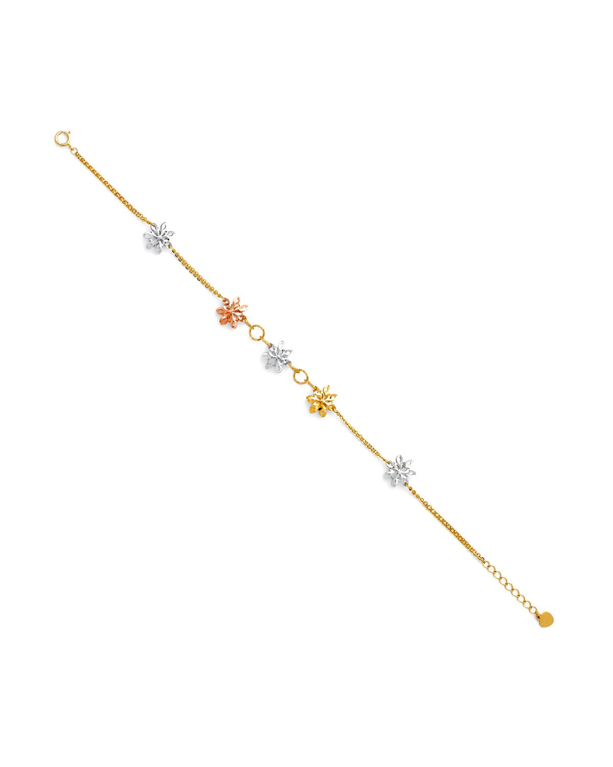 14K Tri-Color Gold 3C Stamp DC Bracelet (AB-0303)
