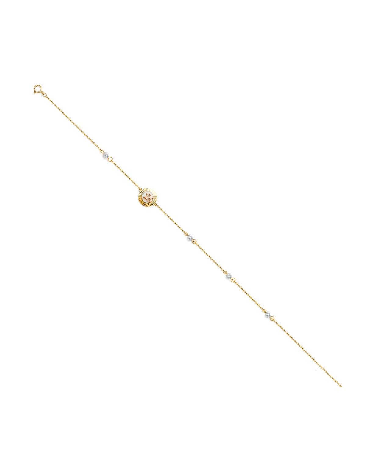 14K Tri-Color Gold 3C 15 Years Bracelet (AB-0304)