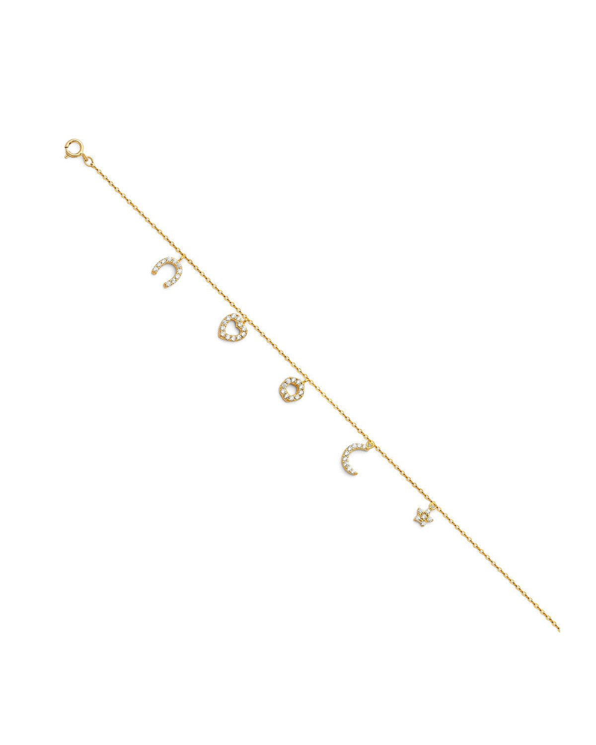 14K Yellow Gold Light CZ Bracelet & Anklet