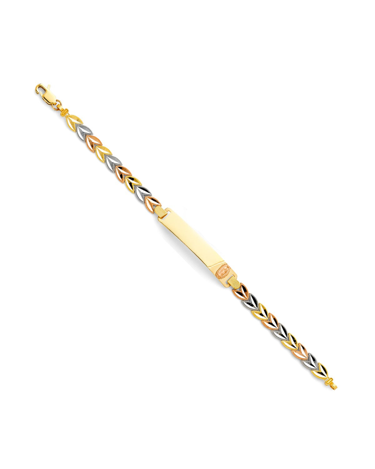 14K Tri-Color Gold 3C Guadalupe ID Bracelet (AB-0333)