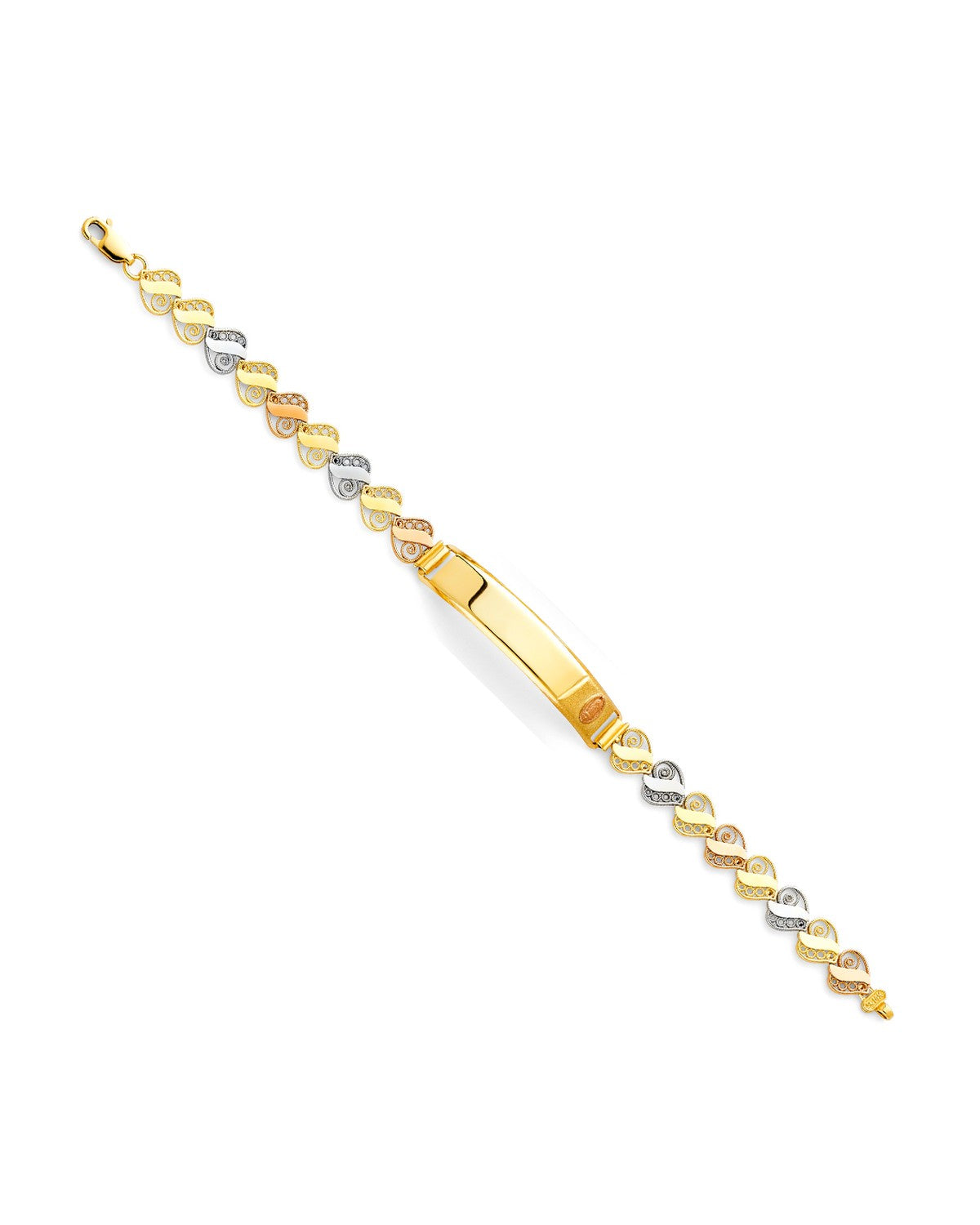 14K Tri-Color Gold 3C Guadalupe ID Bracelet (AB-0334)