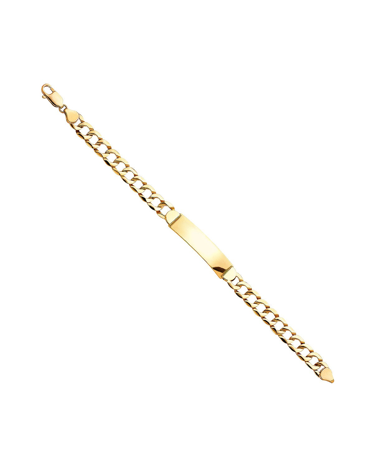 14K Yellow Gold Stamp Cuban Link ID Bracelet (AB-0361)
