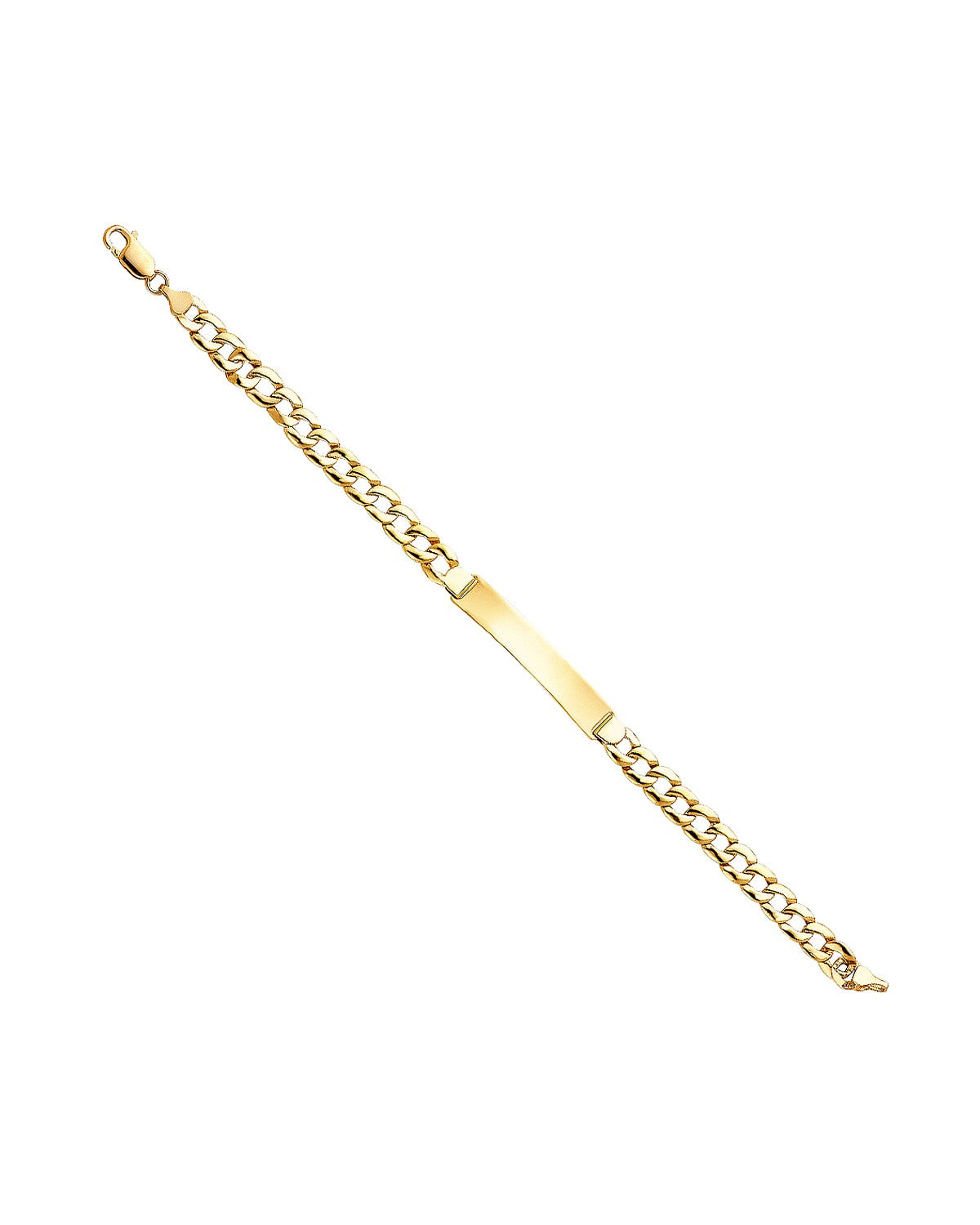 14K Yellow Gold Stamp Cuban Link ID Bracelet (AB-0363)