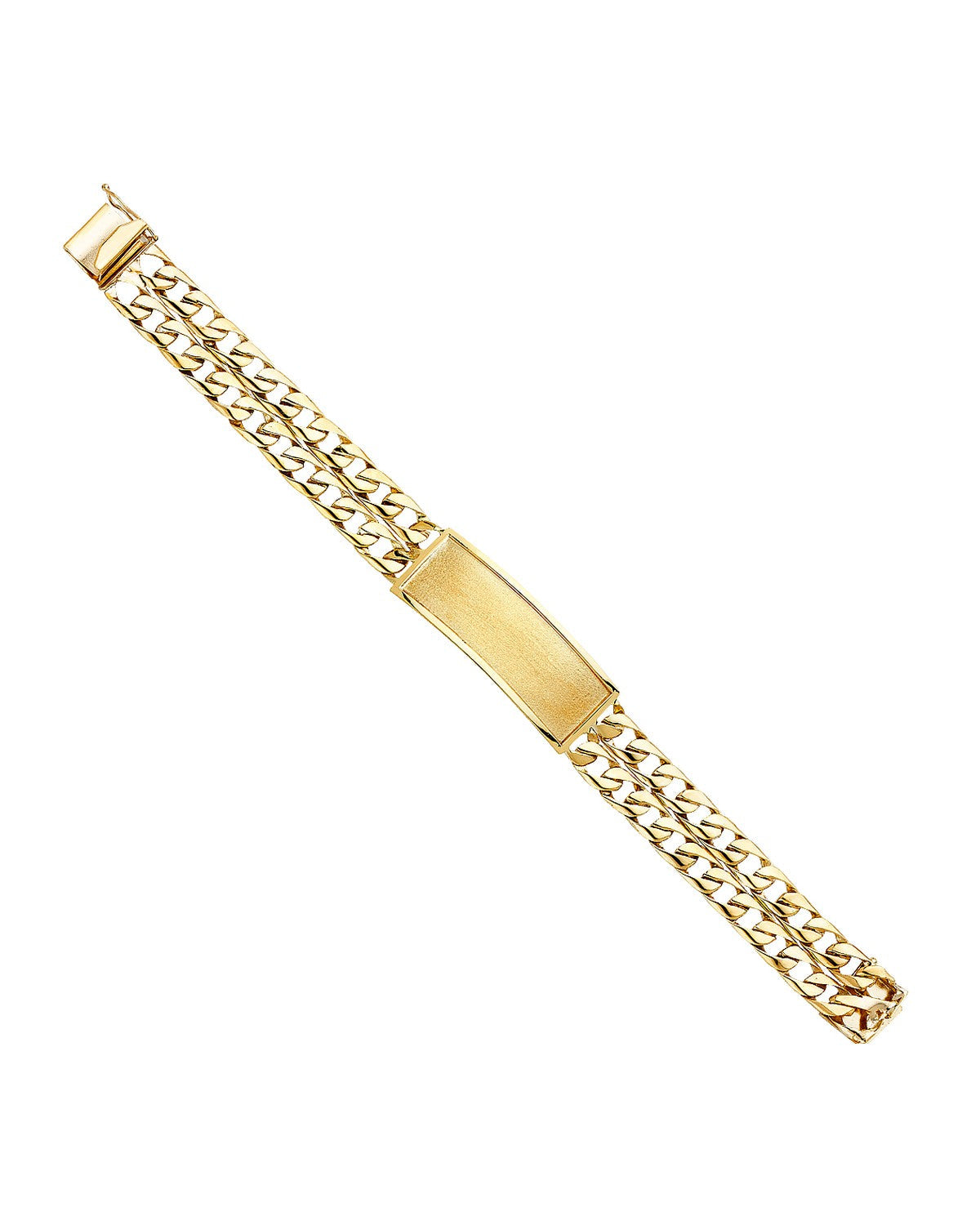 14K Yellow Gold 2L Cuban Link Frame ID Bracelet (AB-0384)