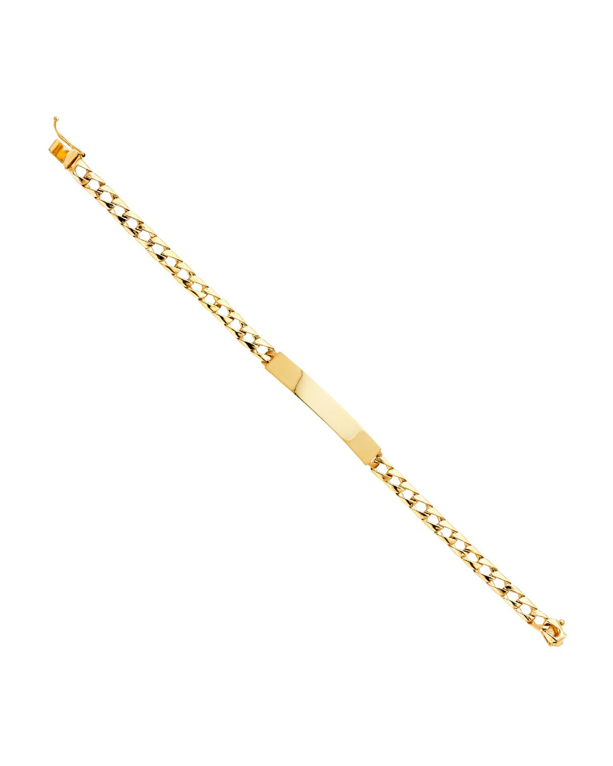 14K Yellow Gold Light Cuban Link ID Bracelet (AB-0397)