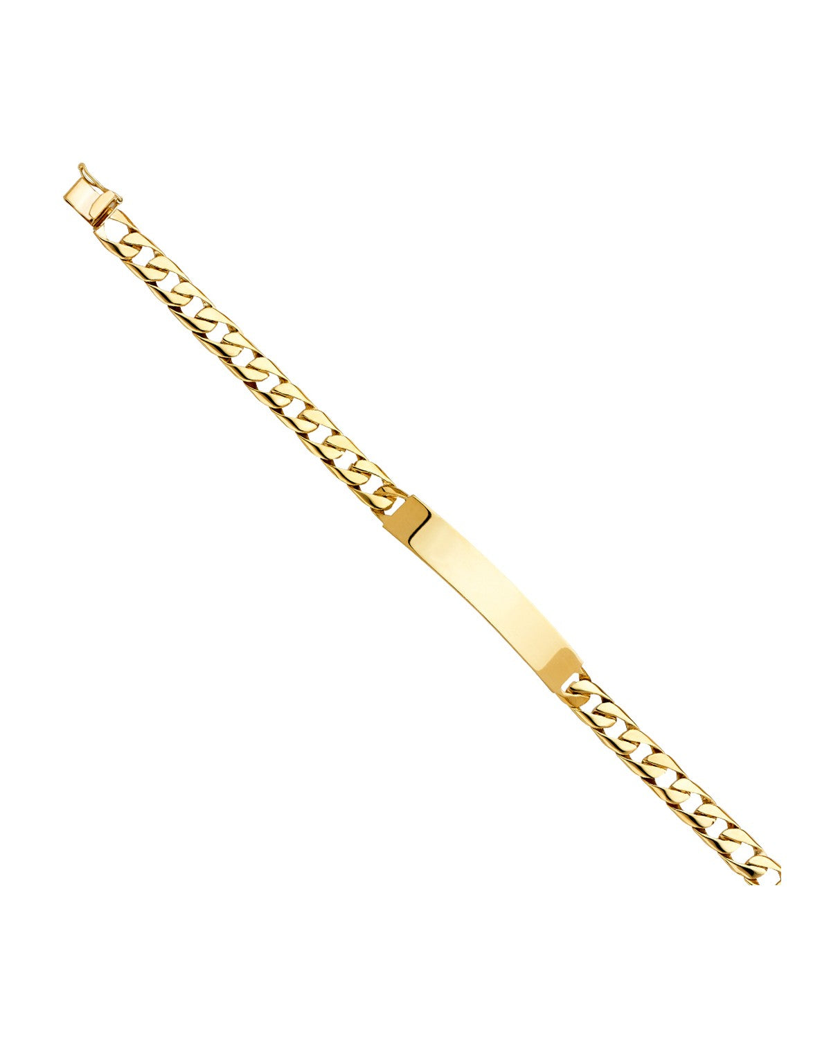 14K Yellow Gold Cuban Link ID Bracelet (AB-0433)