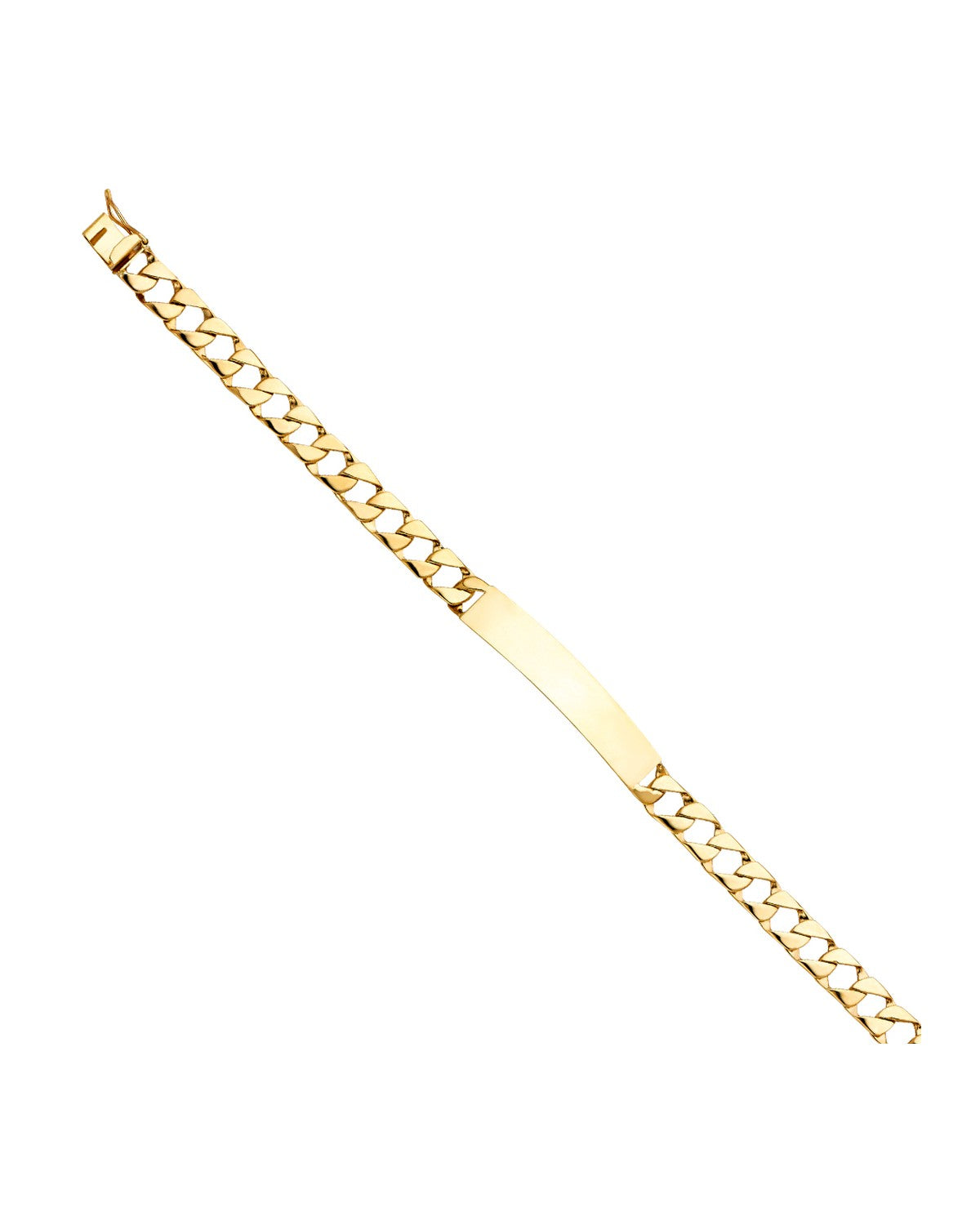 14K Yellow Gold Cuban Link ID Bracelet (AB-0434)