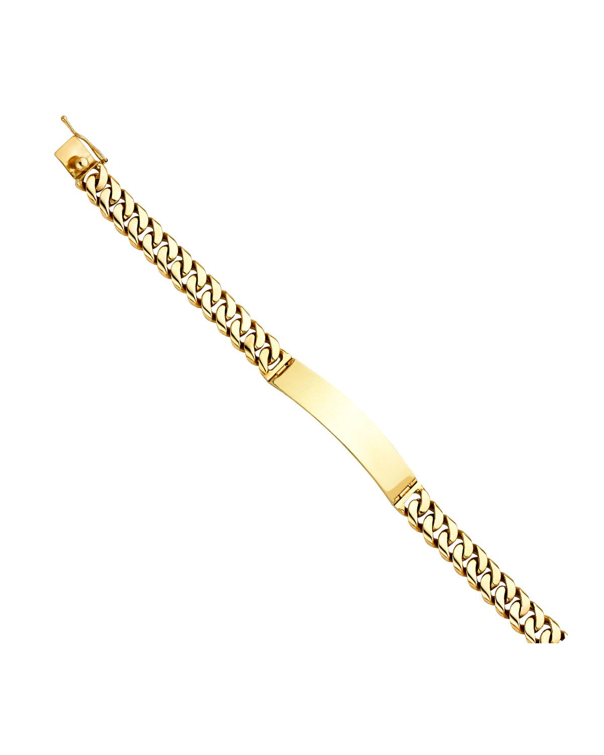 14K Yellow Gold Miami Cuban Link ID Bracelet (AB-0435)