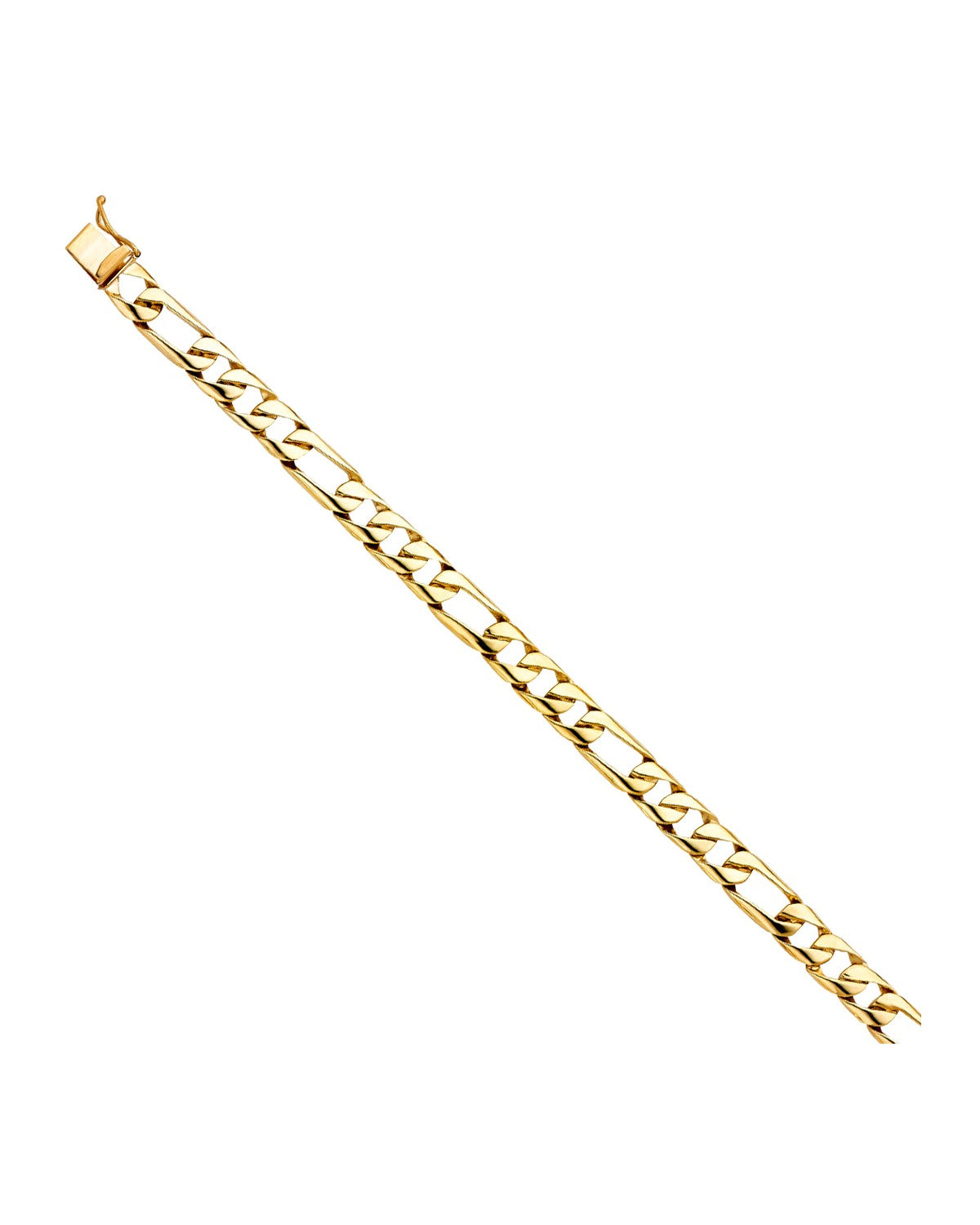 14K Yellow Gold Figaro Link Bracelet (AB-0450)