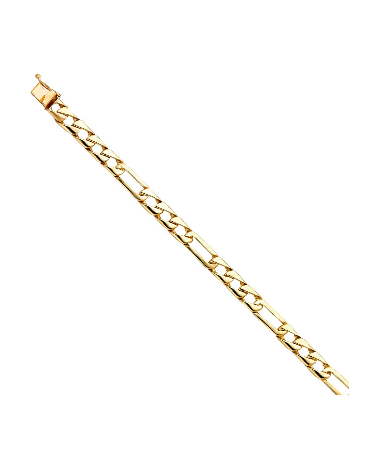 14K Yellow Gold Figaro Link Bracelet (AB-0451)