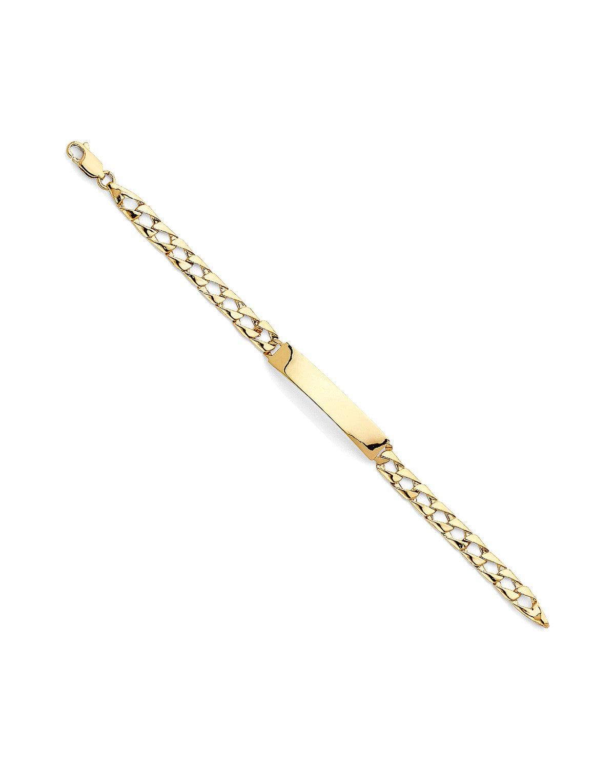 14K Yellow Gold Light Figaro Link Baby ID Bracelet (AB-0477)