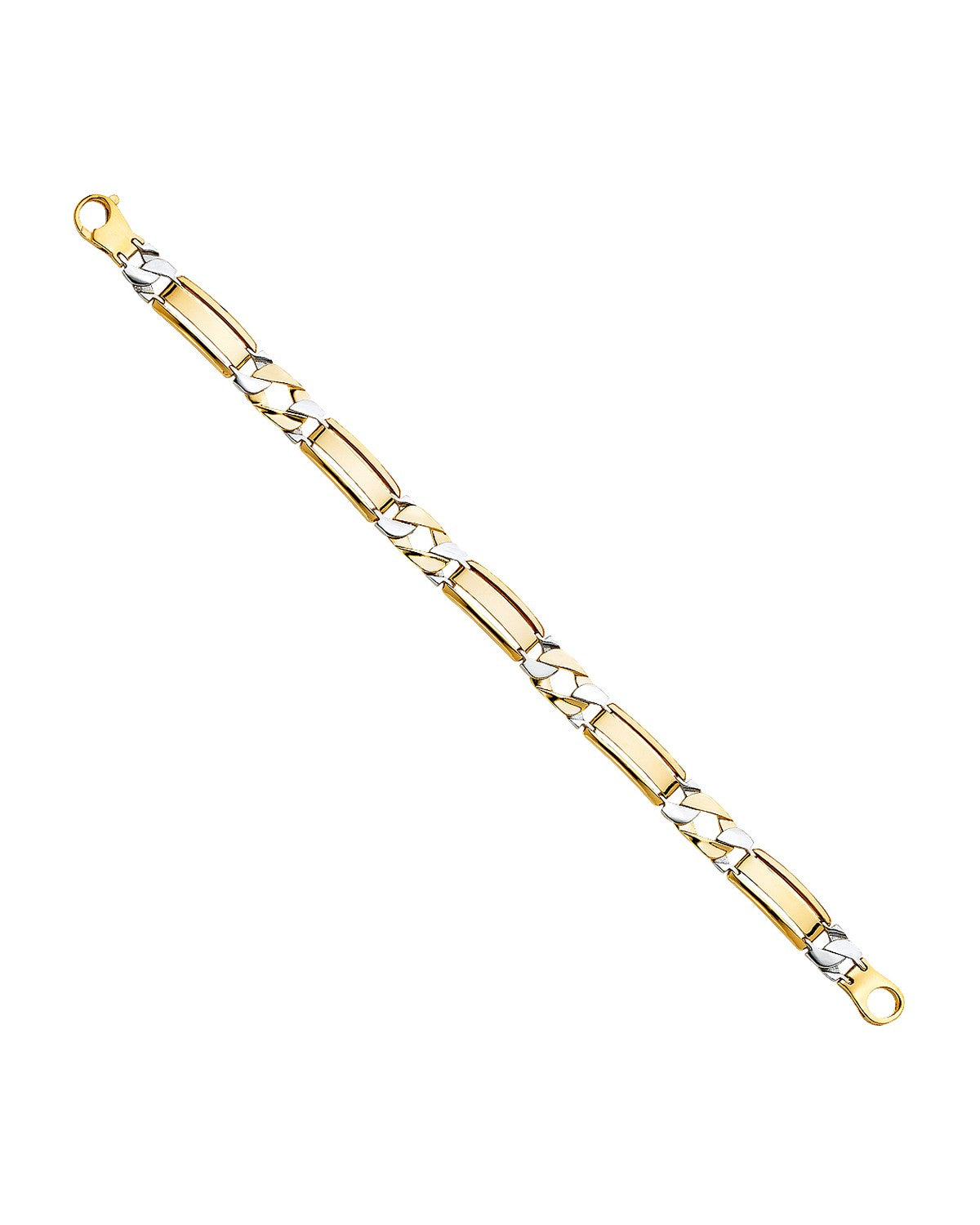 14K Two-Tone Gold 2T Men's Bracelet (AB-0515)