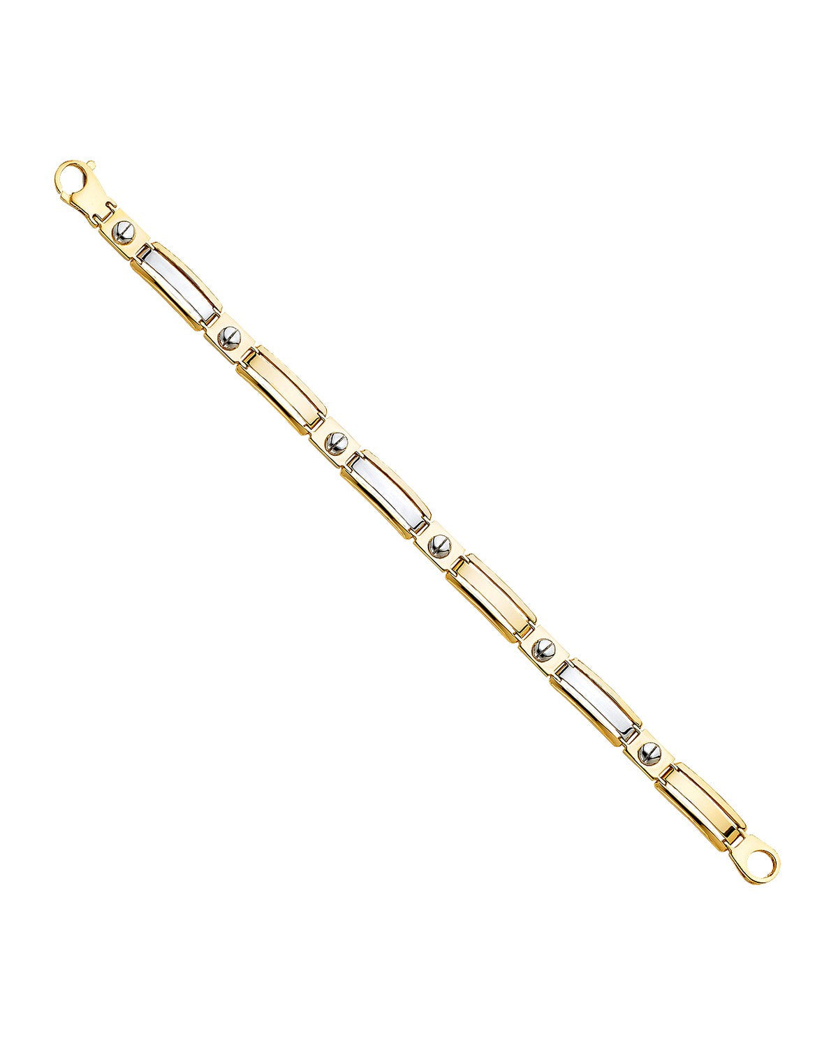 14K Two-Tone Gold 2T Men's Bracelet (AB-0516)