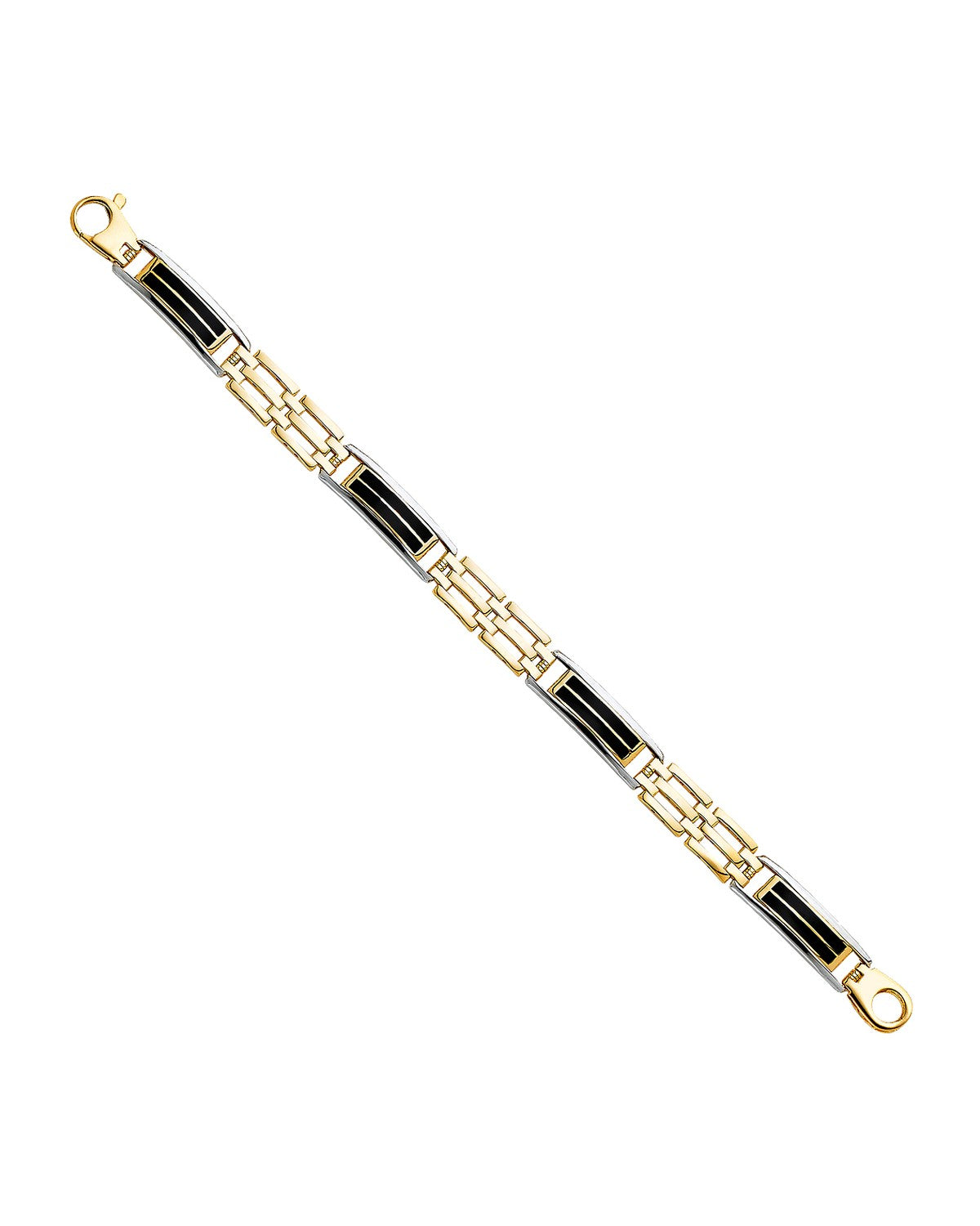 14K Two-Tone Gold 2T Men's Bracelet (AB-0518)