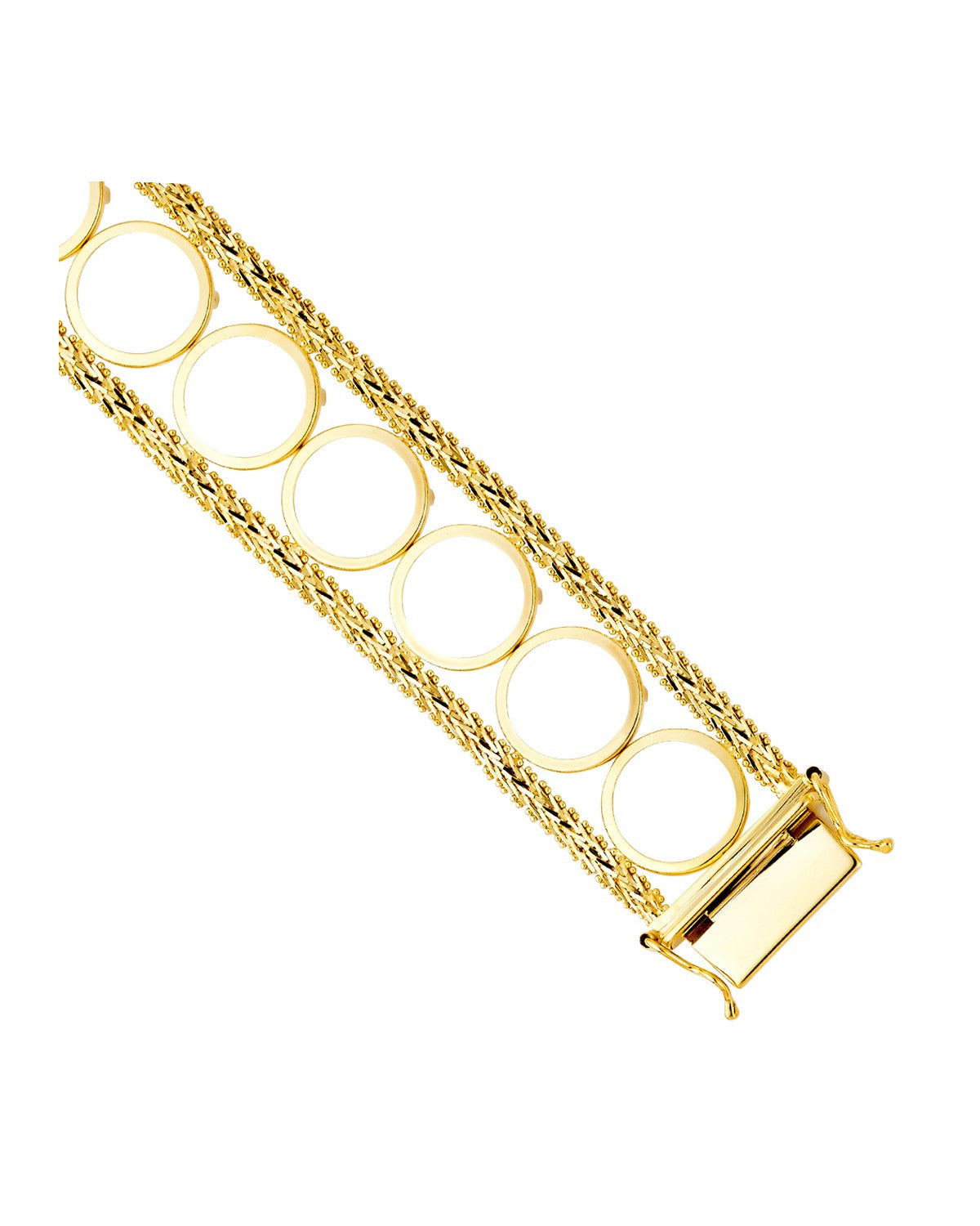 14K Yellow Gold 2 Pesos Bola Bracelet (AB-0525)
