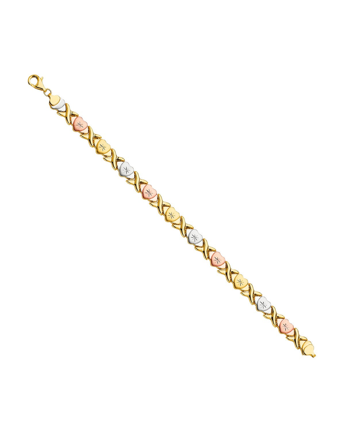 14K Tri-Color Gold 3C Stampato Bracelet (AB-0608)