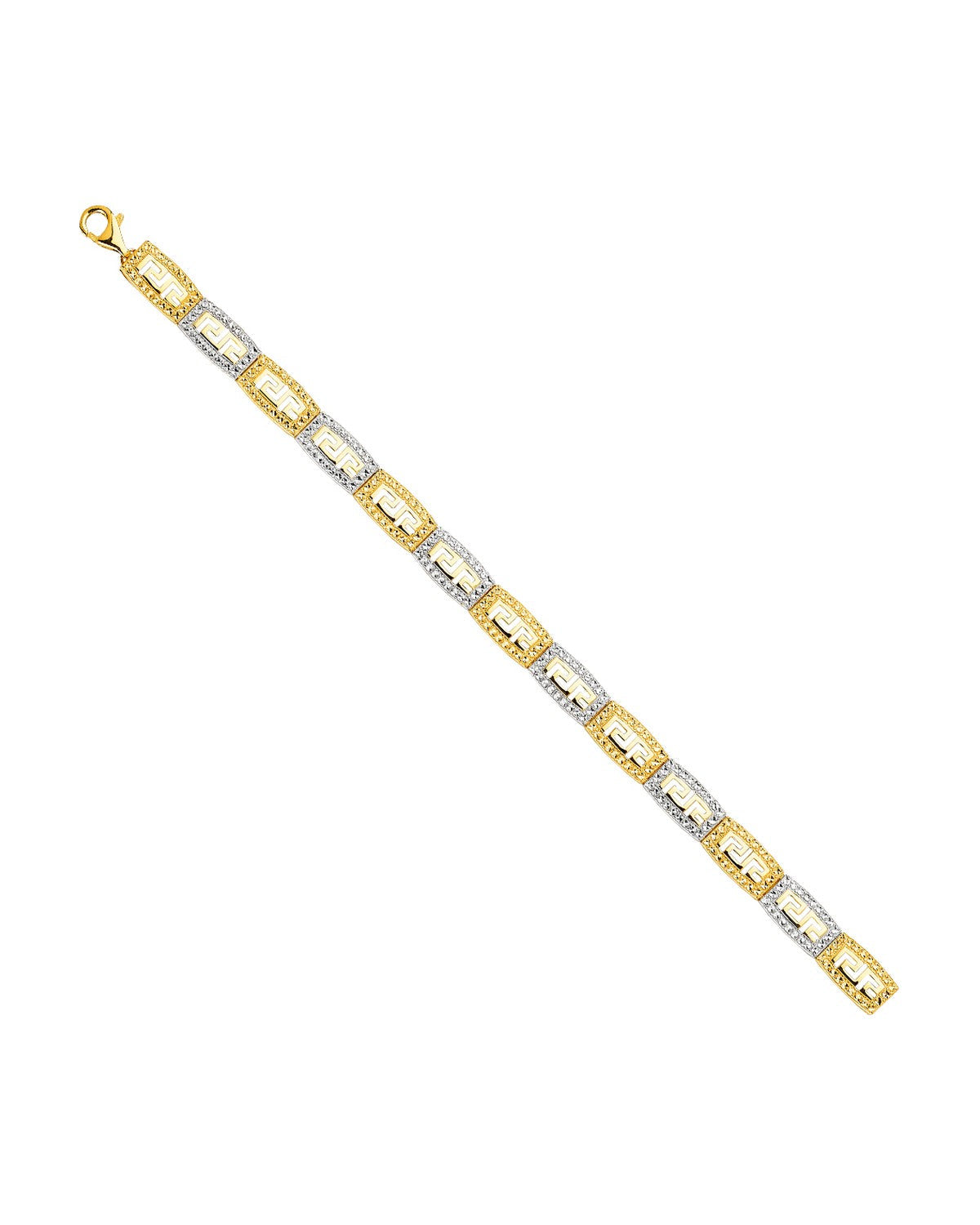 14K Two-Tone Gold 2T Crystal DC Bracelet (AB-0614)