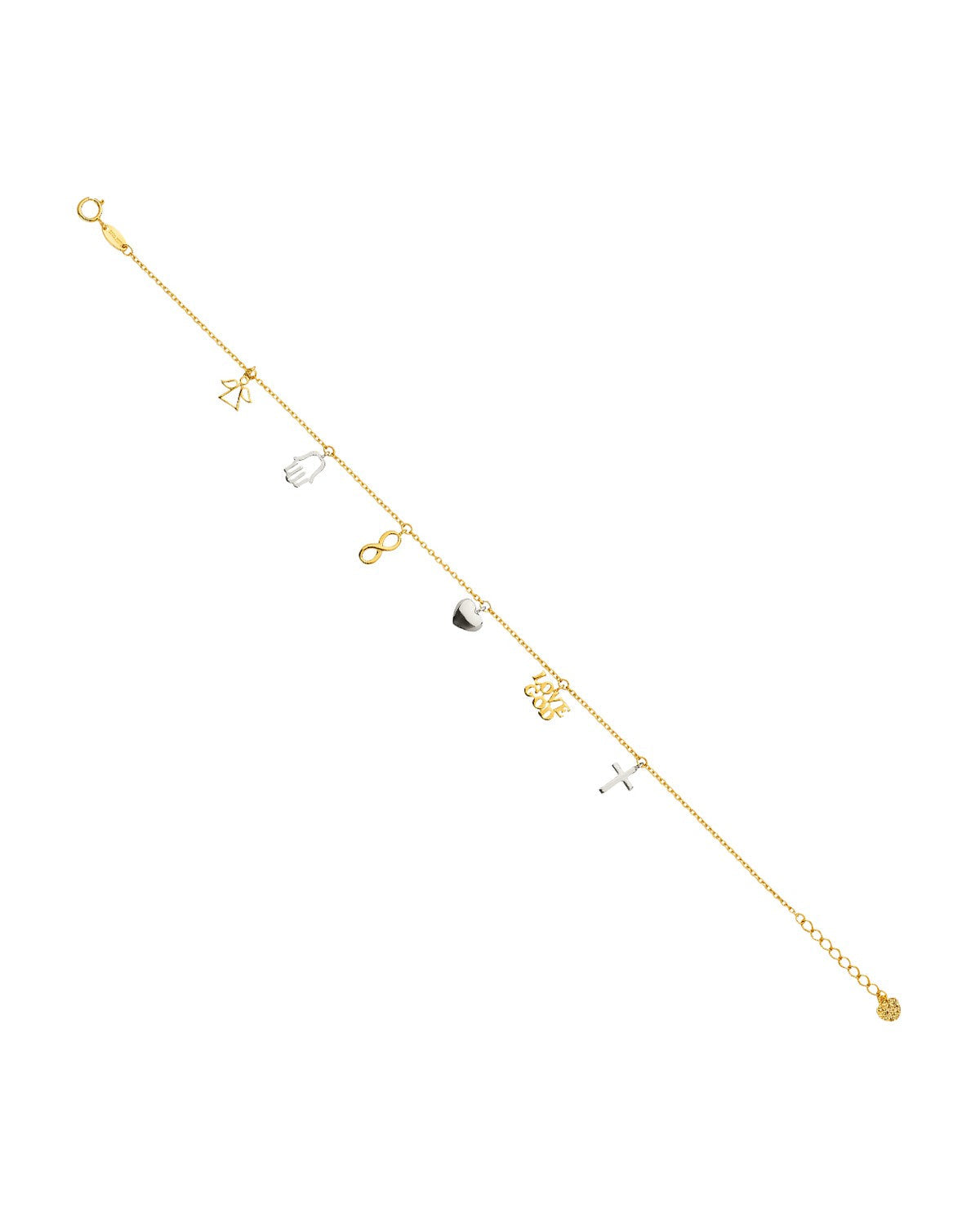 14K Two-Tone Gold 2T Dangling Light Bracelet (AB-0624)