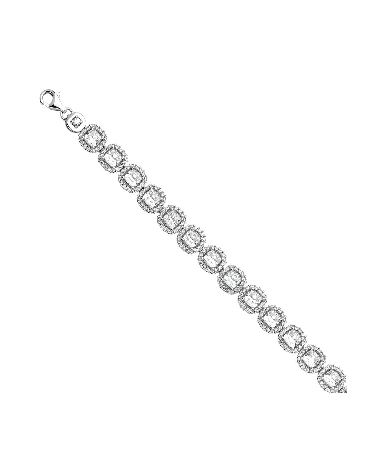 14K White Gold Swarovski CZ Bracelet (AB-0658)
