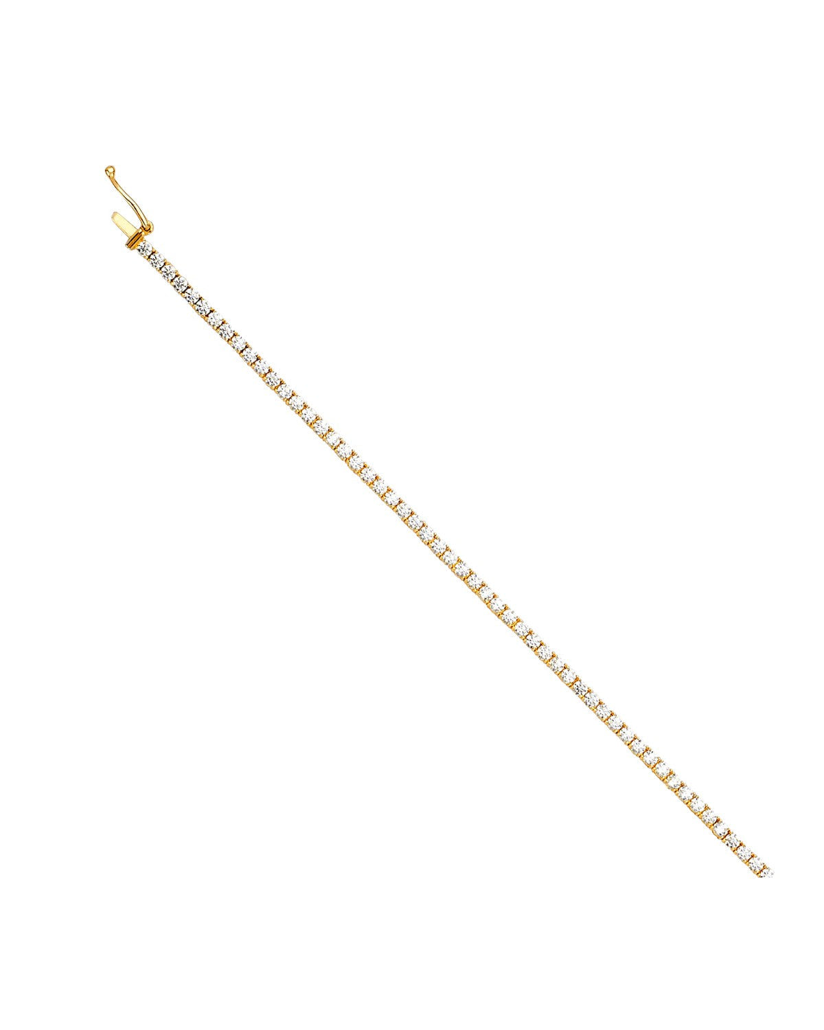 14K Yellow Gold Tennis Bracelet (1.75mm) (AB-0663)