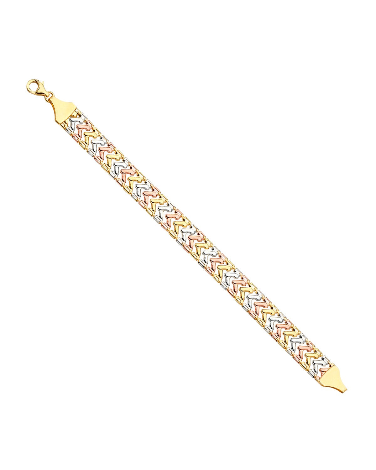 14K Tri-Color Gold 3C Fancy Bracelet (AB-0679)