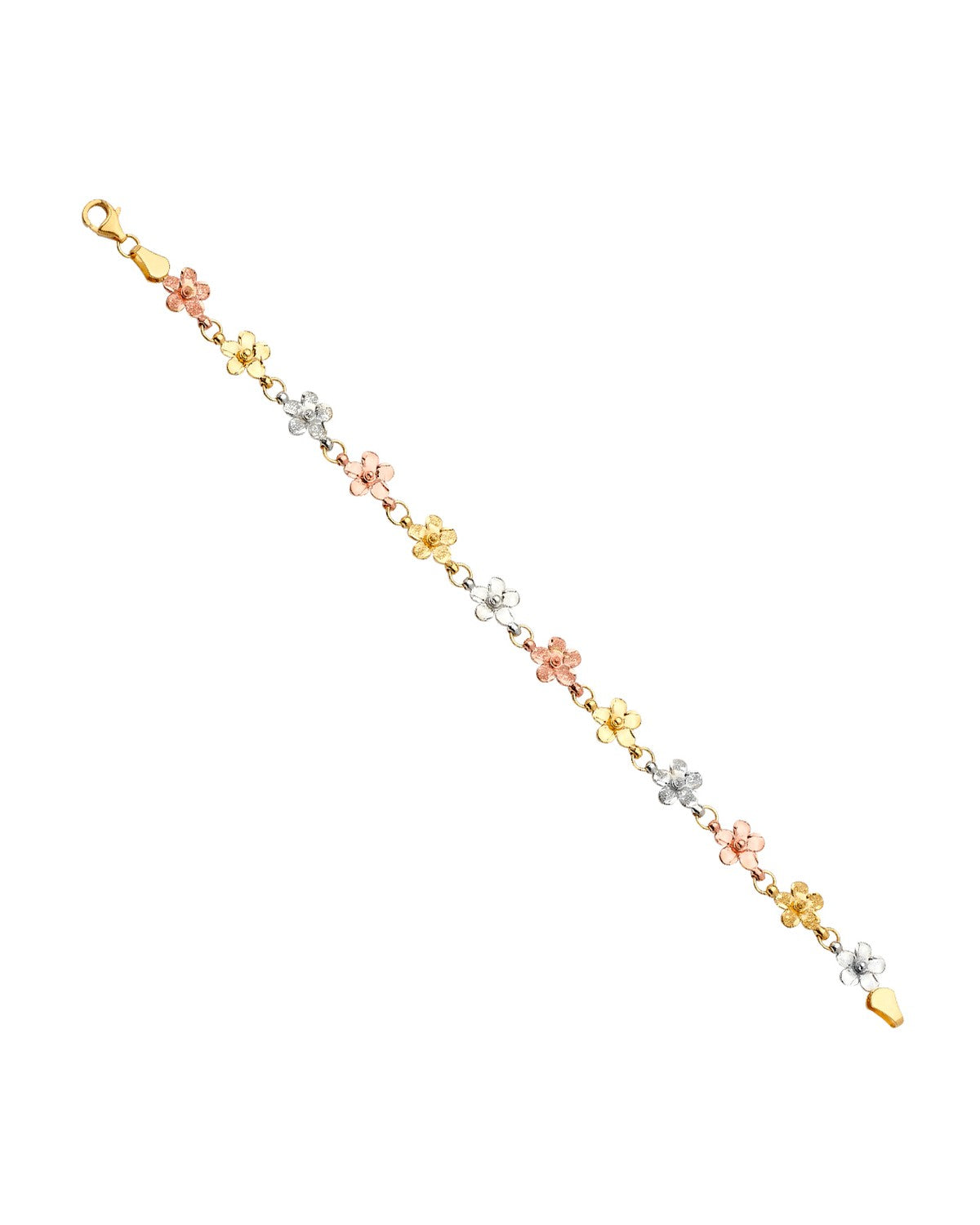 14K Tri-Color Gold 3C Fancy Bracelet (AB-0682)