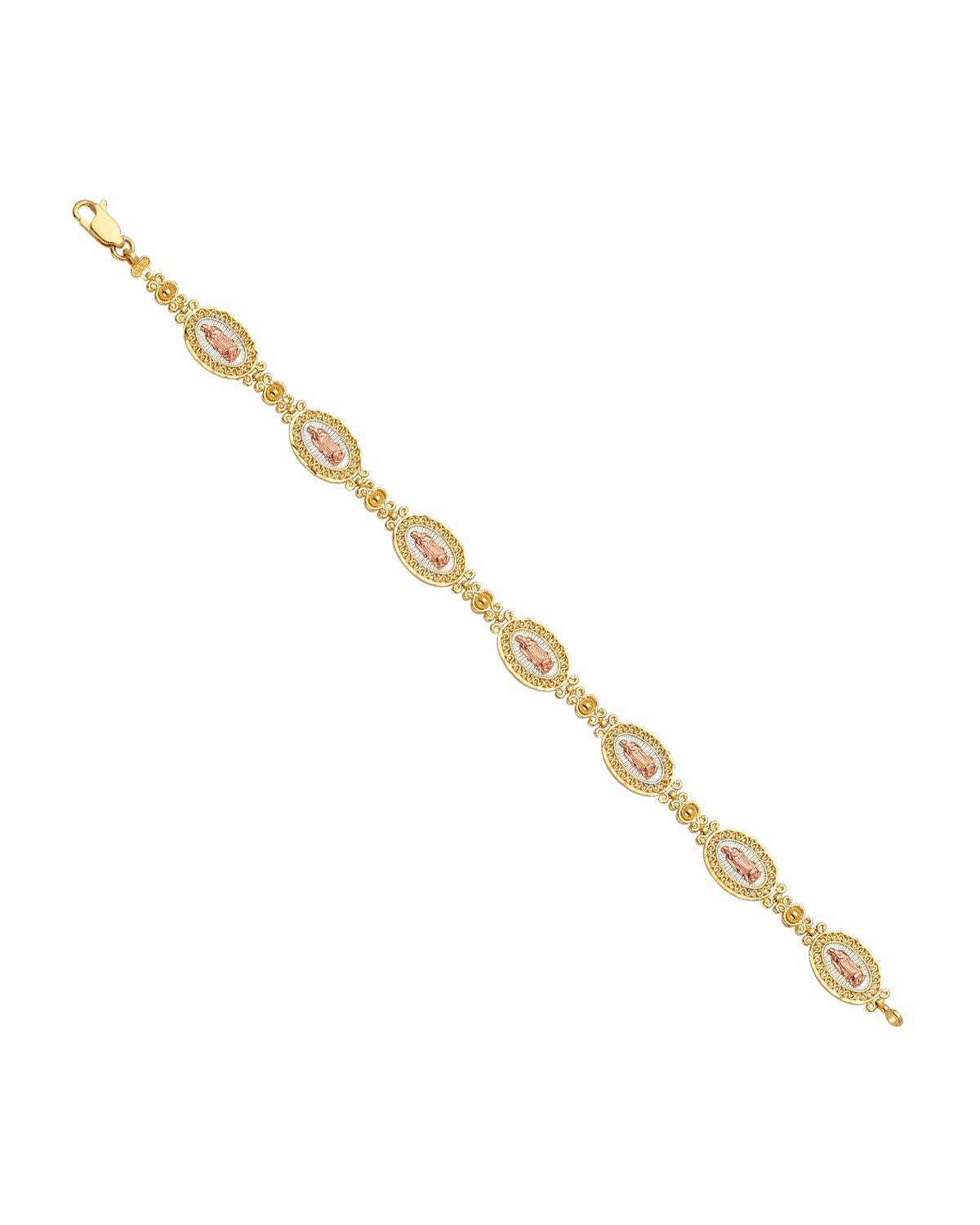 14K Tri-Color Gold 3C Guadalupe Bracelet (AB-0692)