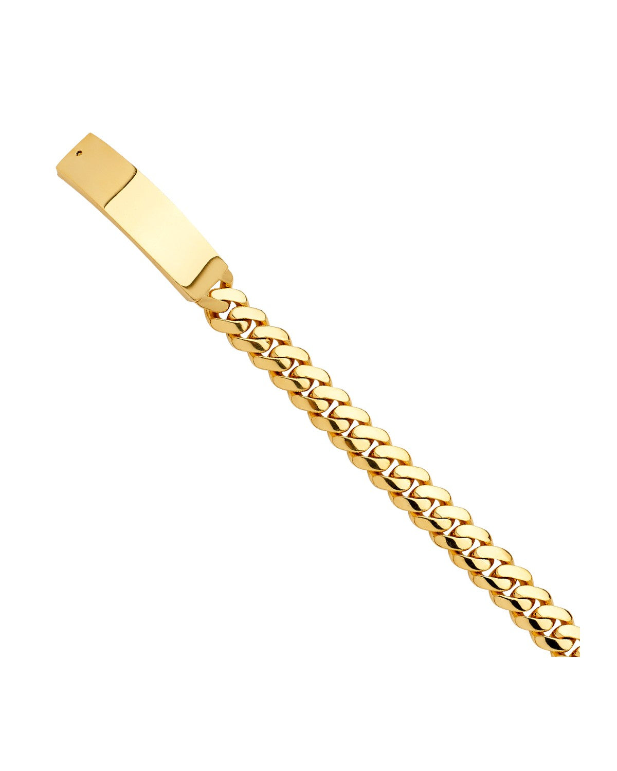 14K Yellow Gold Solid Link Military ID Bracelet (AB-0736)