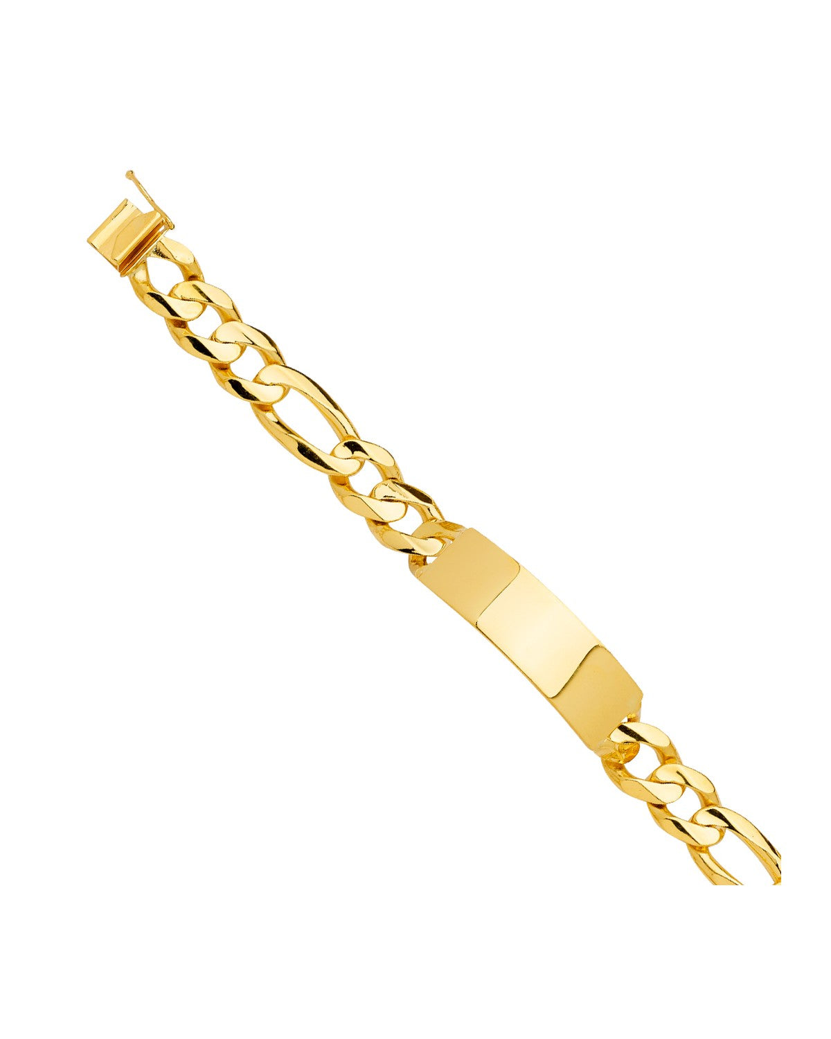 14K Yellow Gold Solid Link ID Bracelet (AB-0742)