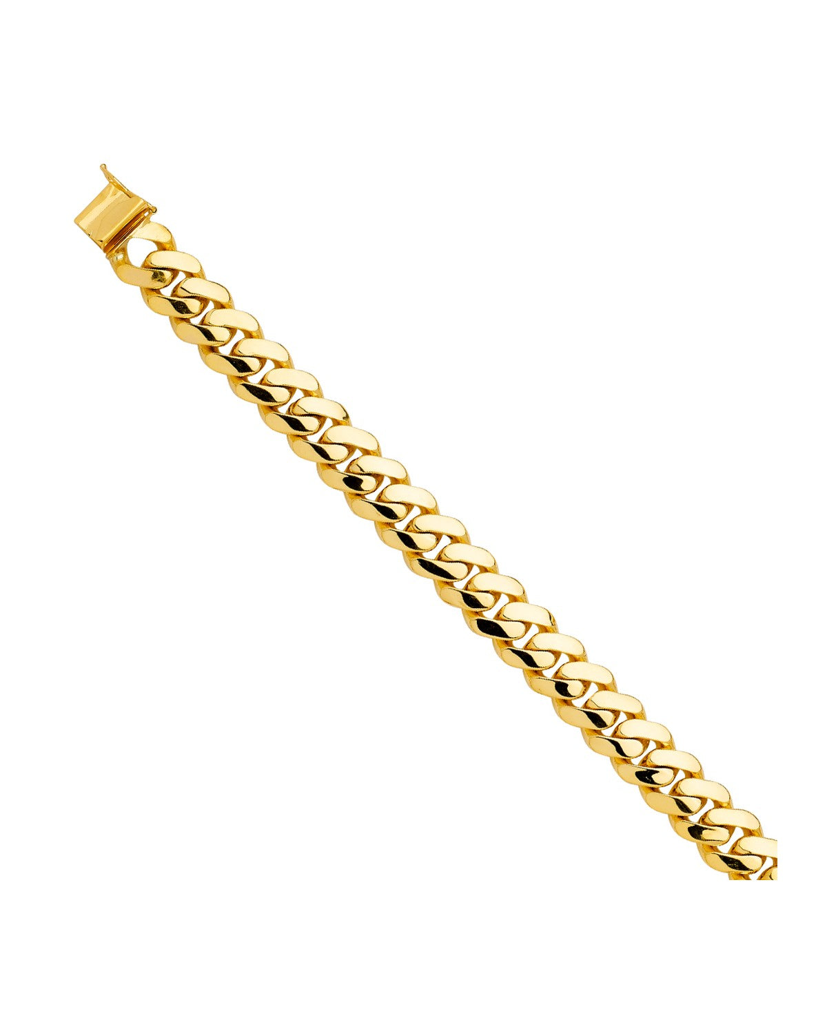 14K Yellow Gold Solid Link Bracelet (AB-0746)