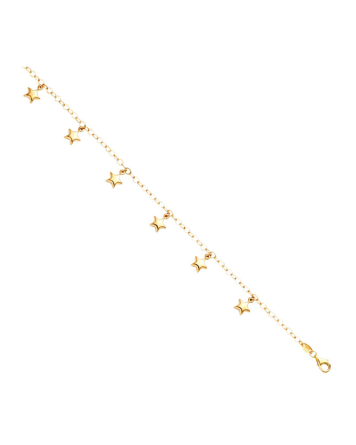 14K Yellow Gold Hanging Star Bracelet & Anklet