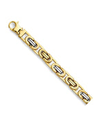 14K Two-Tone Gold 2T Fancy Men's Bracelet (AB-0803)