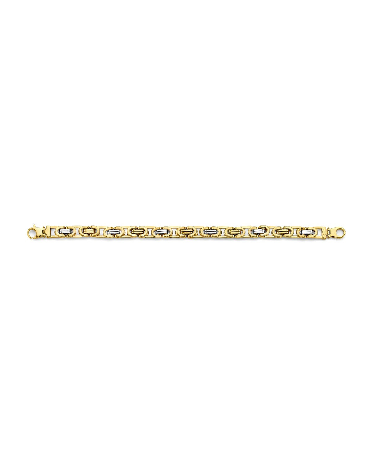 14K Two-Tone Gold 2T Fancy Men's Bracelet (AB-0803)