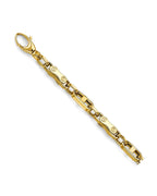 14K Yellow Gold Fancy Screw Link Men's Bracelet (AB-0806)