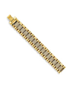 14K Yellow Gold Fancy Rolex Type CZ Bracelet (AB-0807)