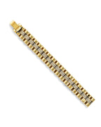 14K Yellow Gold Fancy Rolex Type CZ Bracelet (AB-0808)