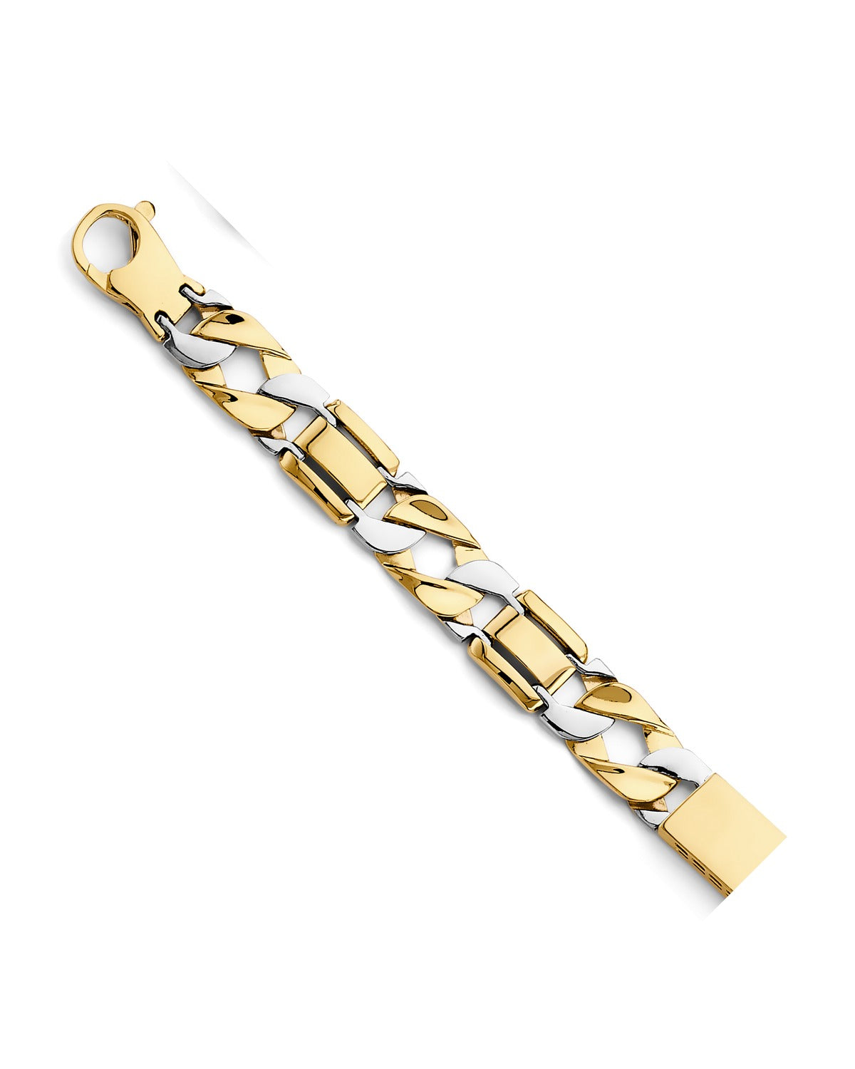 14K Yellow Gold Hollow ID Bracelet (AB-0809)