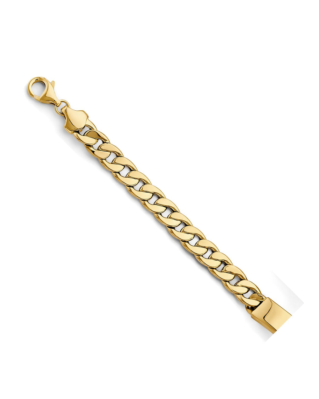 14K Yellow Gold Hollow Cuban ID Bracelet (AB-0810)