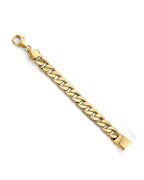 14K Yellow Gold Hollow Cuban ID Bracelet (AB-0810)