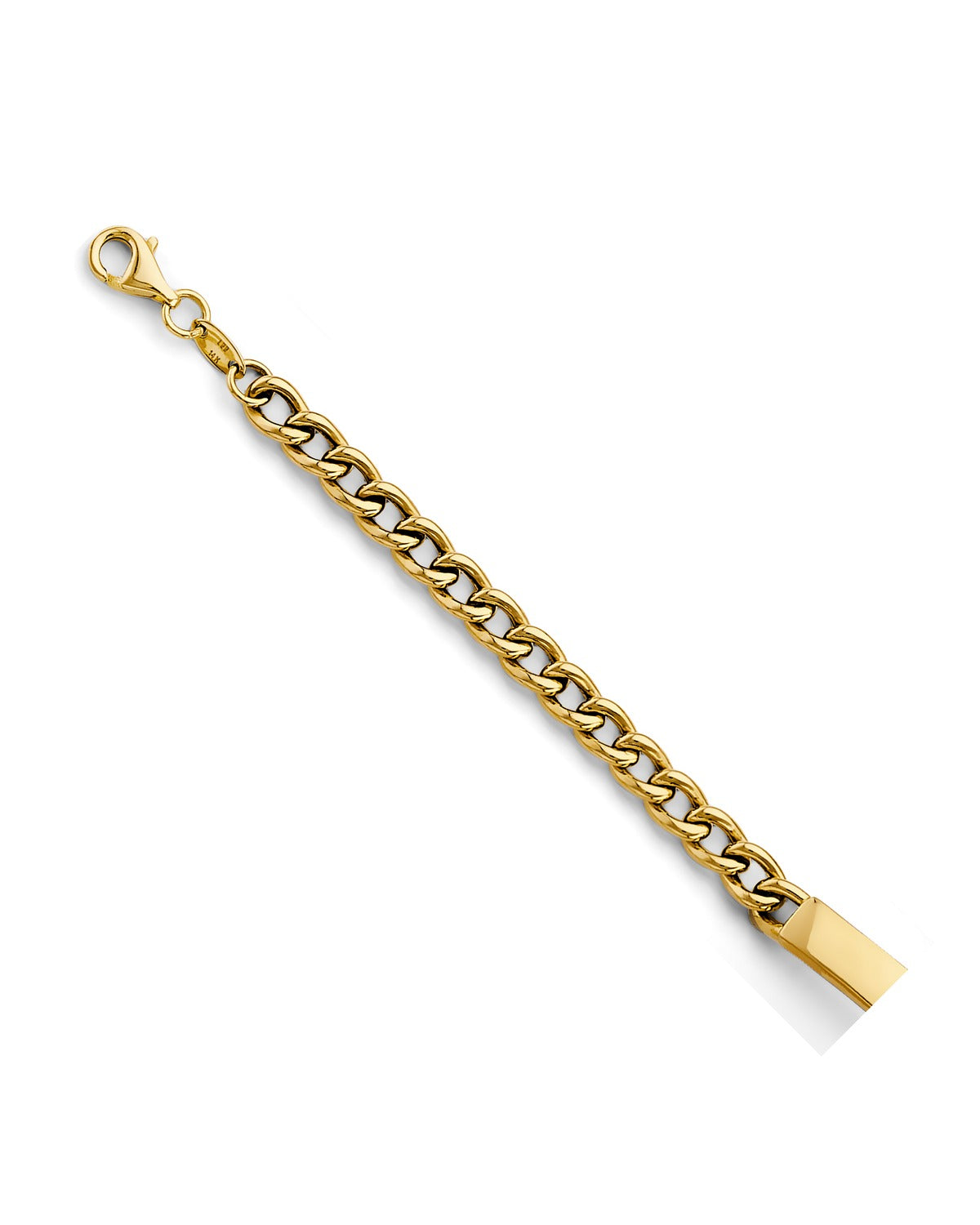 14K Yellow Gold Hollow Cuban ID Bracelet (AB-0811)