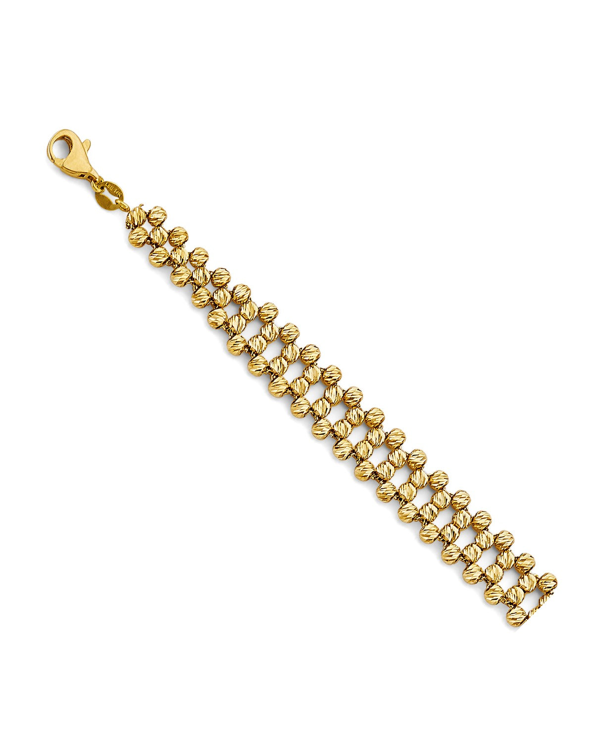 14K Yellow Gold Fancy DC Ball Bracelet (AB-0819)