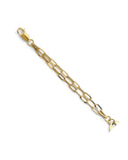 14K Yellow Gold CZ Heart & Engravable Link Bracelet (AB-0823)
