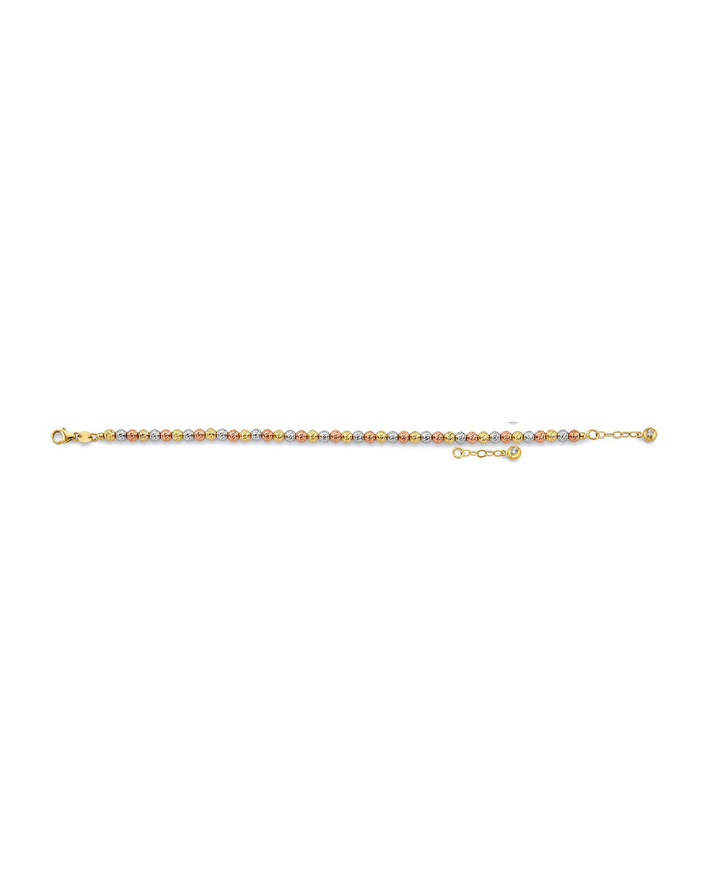 14K Tri-Color Gold 3C DC Ball Bracelet (AB-0838)