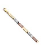 14K Tri-Color Gold 3C Fancy Bracelet (AB-0857)