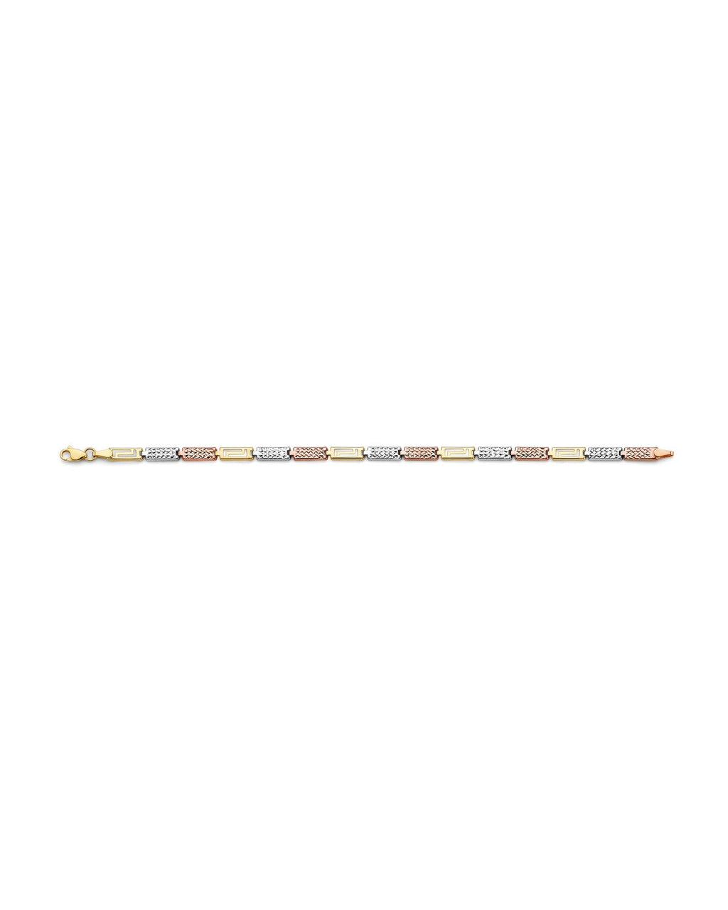 14K Tri-Color Gold 3C Fancy Bracelet (AB-0857)