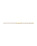 14K Tri-Color Gold 3C Flower Plain ID Bracelet (AB-0876)