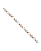 14K Tri-Color Gold 3C Flower Bracelet (AB-0879)